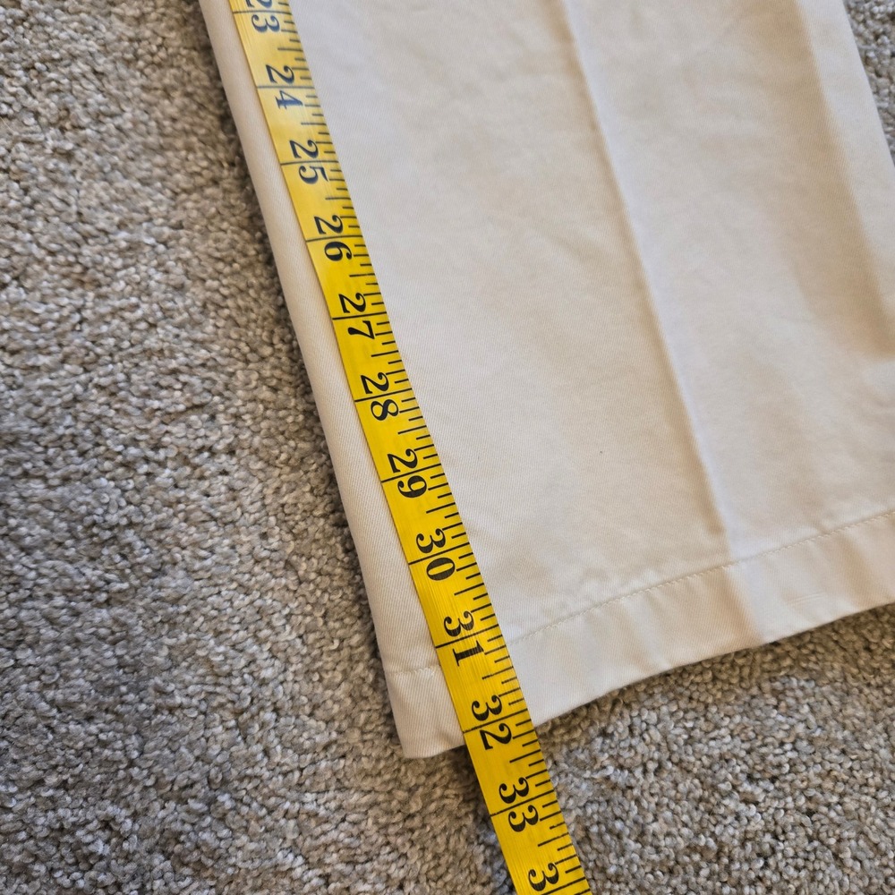 Orvis Mens Chino Pants 36x32 Cream Off White Cotton Twill Straight Leg Trousers - Picture 9 of 9